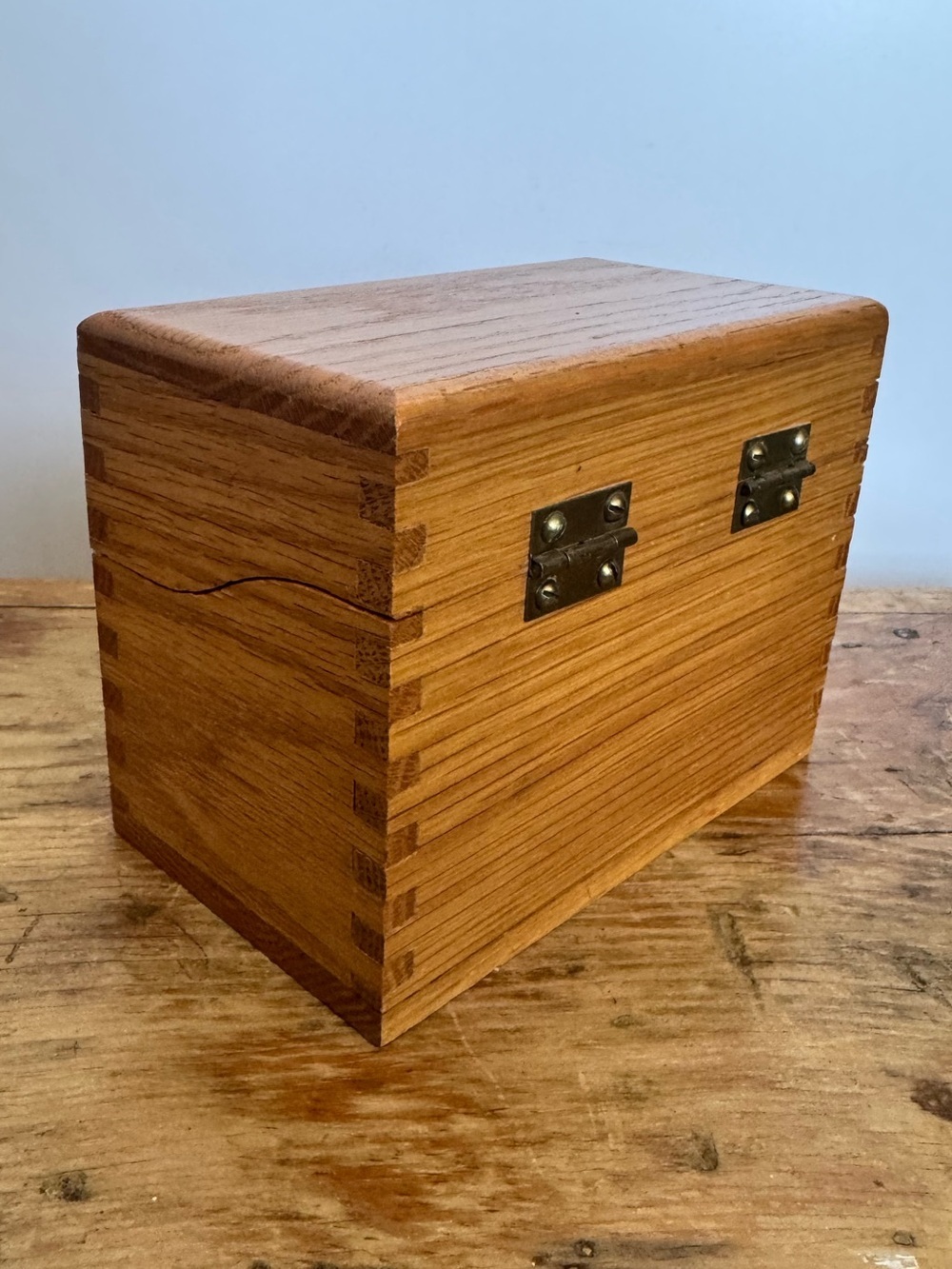 Vintage Wooden Recipe Box Index Card Box Dovetail